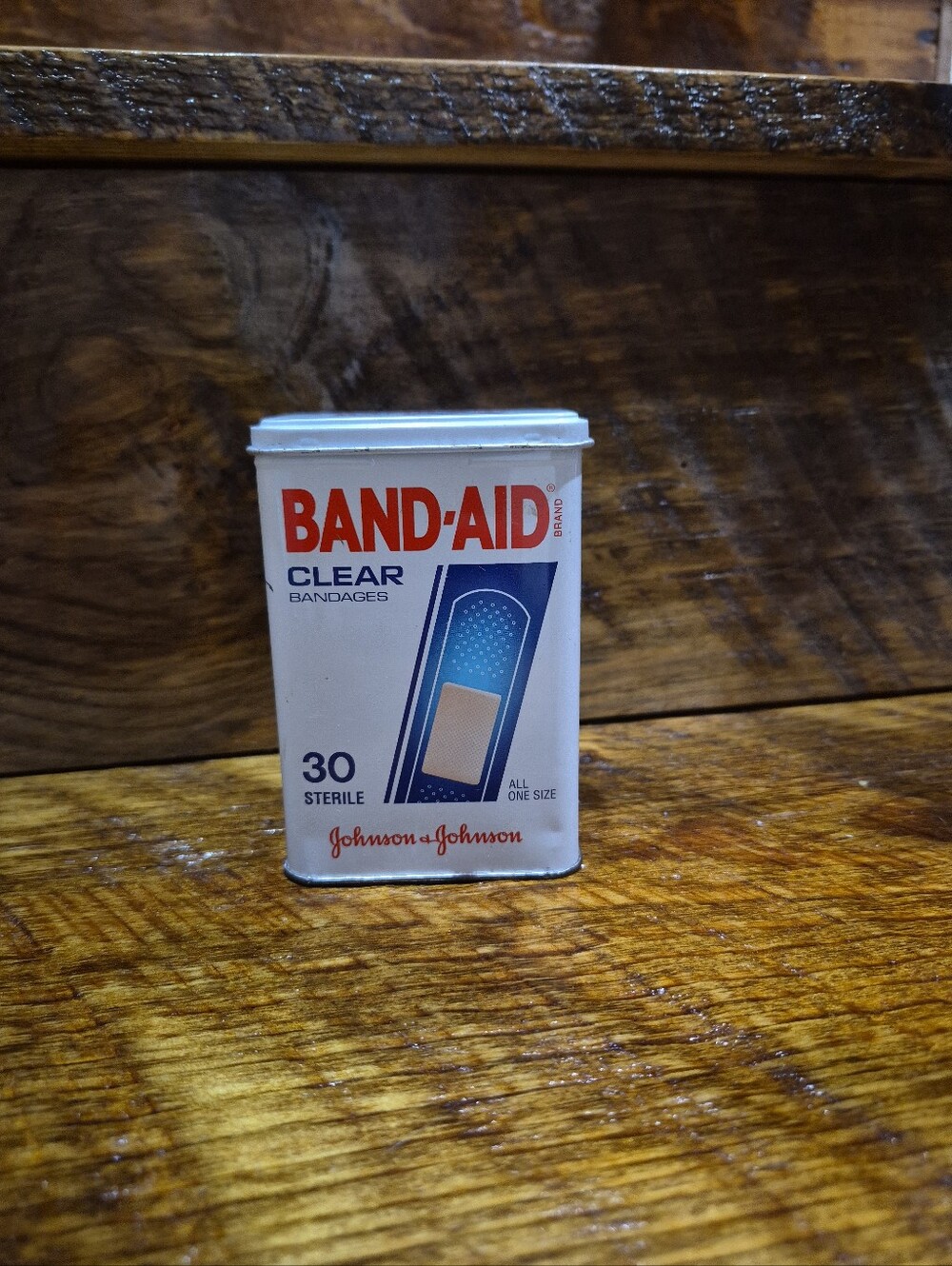 Vintage Band-Aid Johnson & Johnson Tin With Bandaids Advertisement